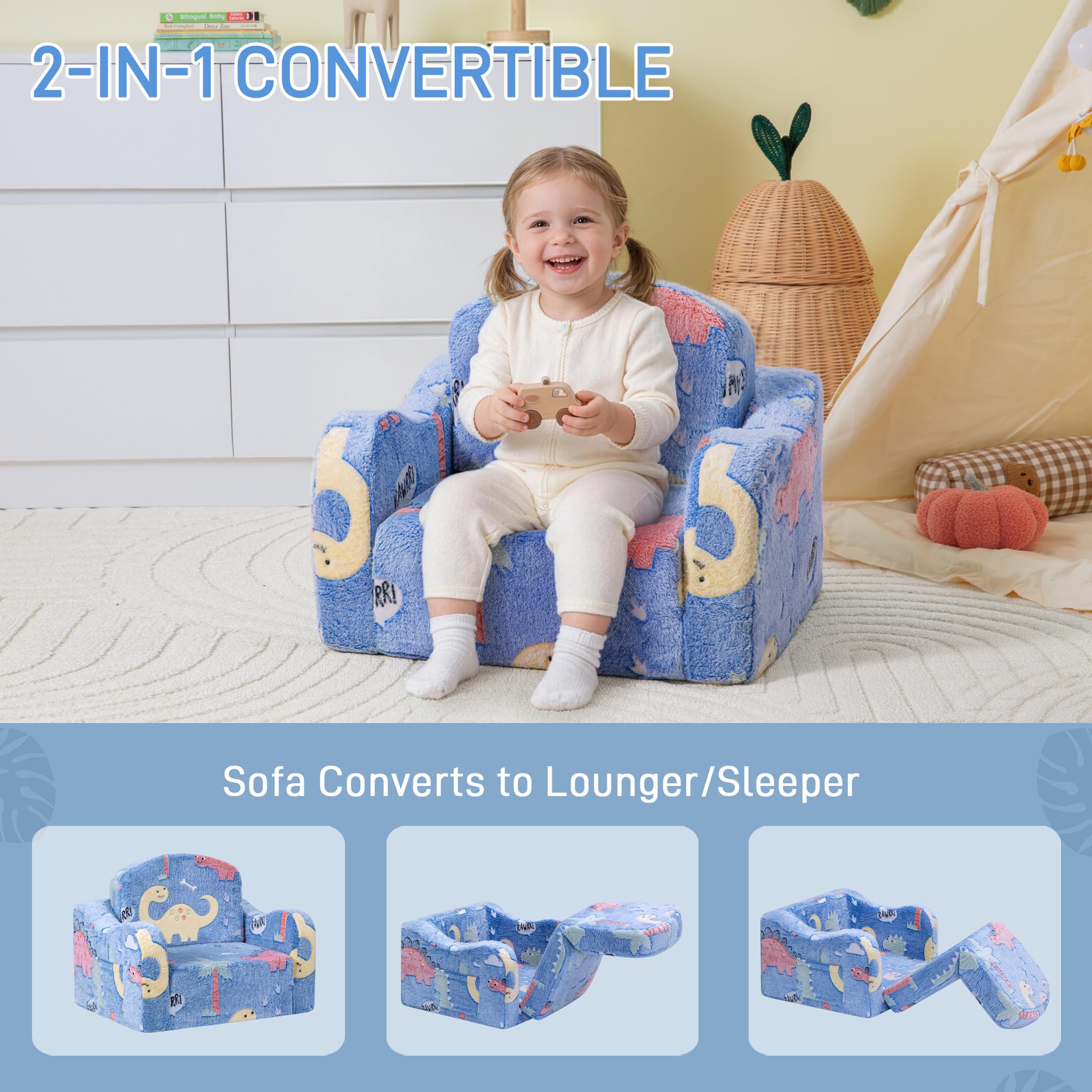 aodisman thick comfy toddler chair machine washable cover for easy cleanup
