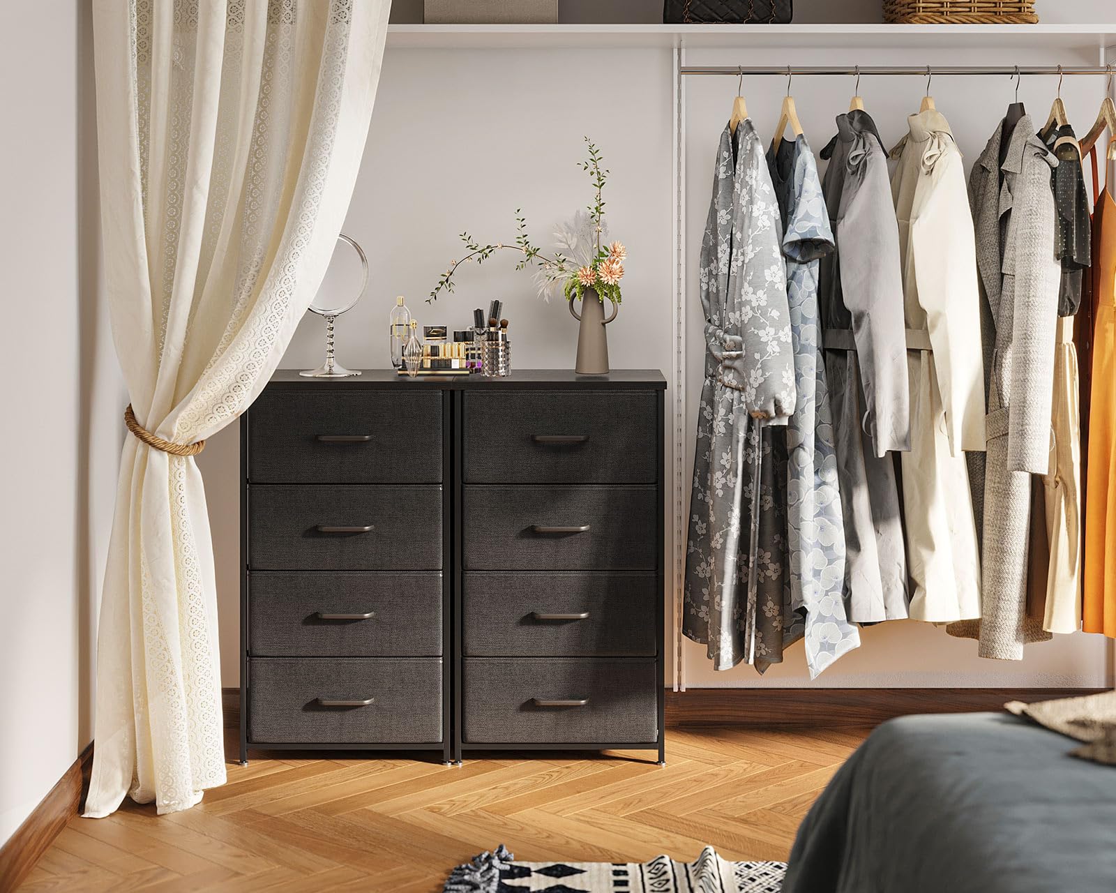 AODK dresser adjustable feet ensure level stability on uneven floors