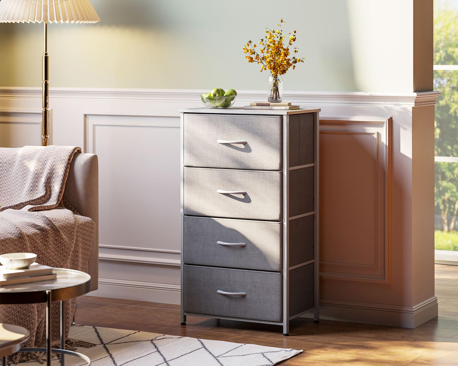 AODK dresser fabric drawers close-up ideal for organizing small items.