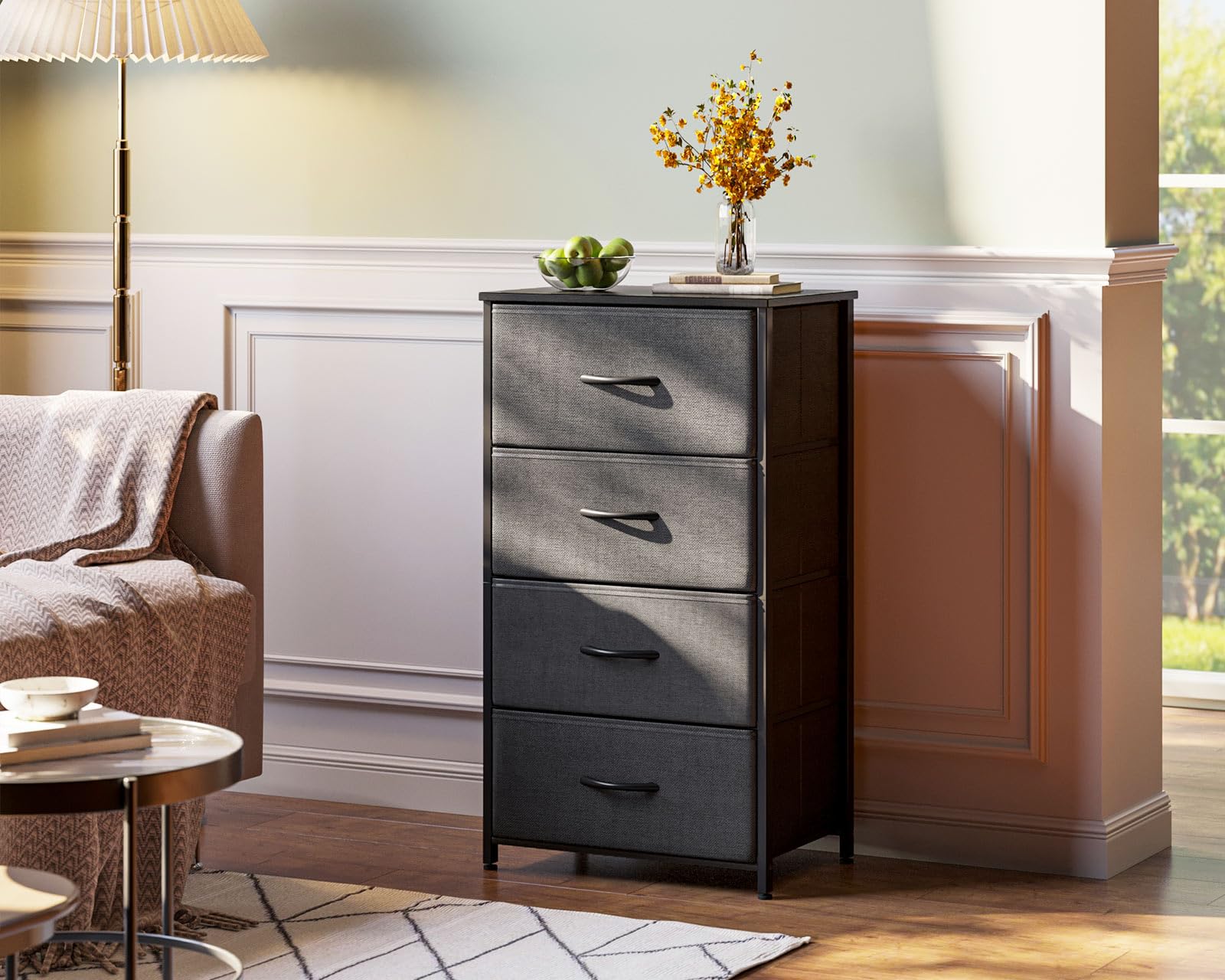 AODK dresser with a sturdy steel frame supports durable daily use.