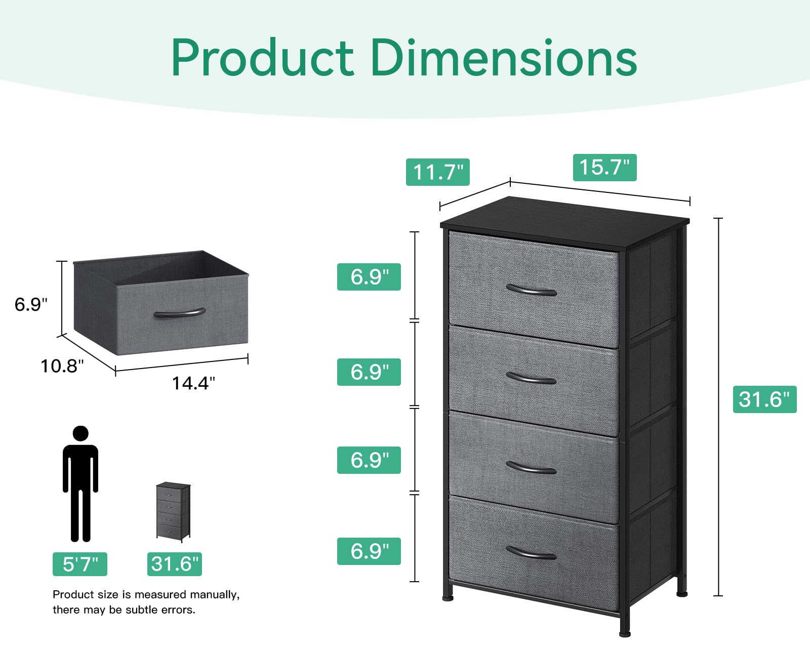 AODK dresser features a warm wood top for contrast and durability.