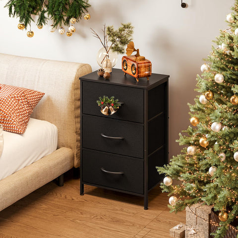 AODK dresser wooden top and metal frame in black provide durability
