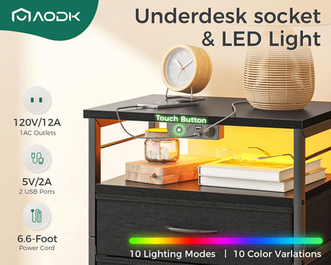 AODK nightstand 27-6 inch height aligns with most beds for comfortable reach.