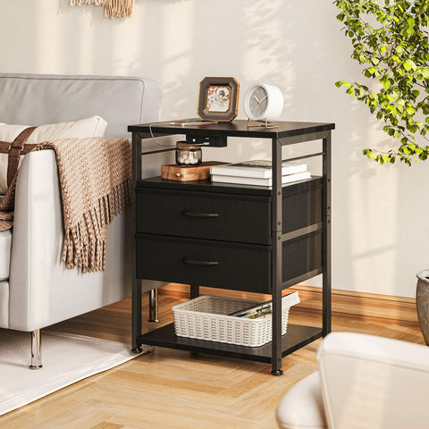 AODK nightstand black finish adds a modern touch to bedrooms.