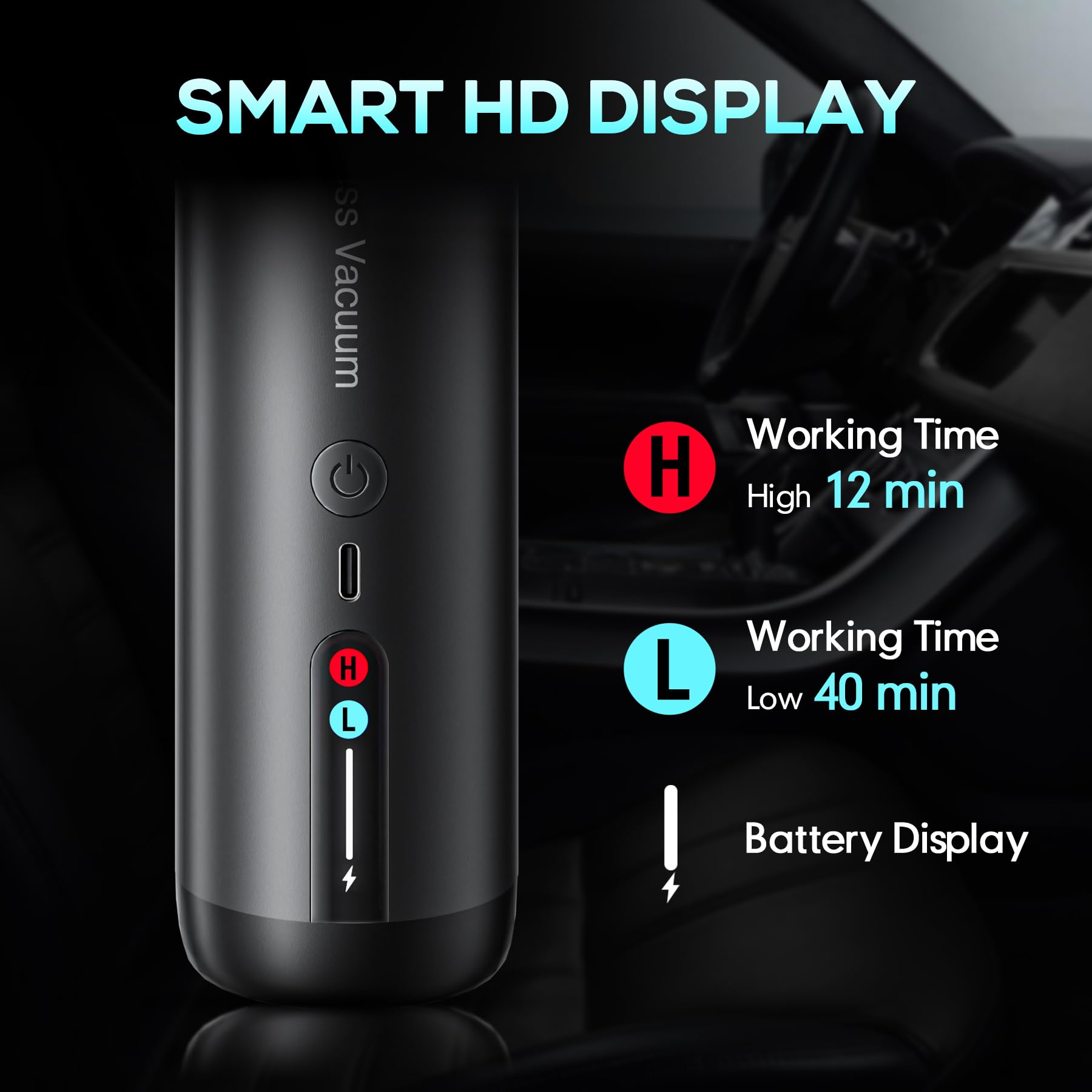 AOHPEGN handheld vacuum with multi-nozzle attachments for versatility.