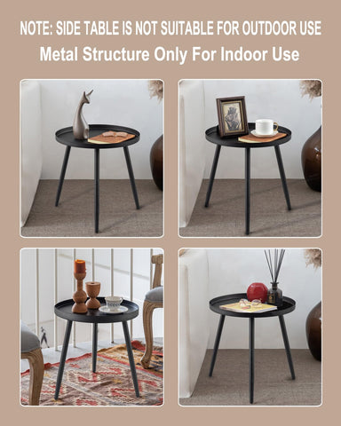 AOJEZOR end table in compact size fits small spaces beside the bed.
