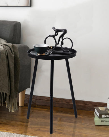 AOJEZOR living room end table, round and slim for cozy corners.