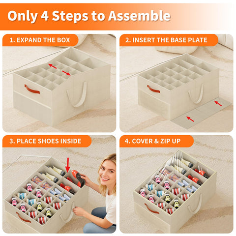 Aokeyee beige organizer in closet saving floor space