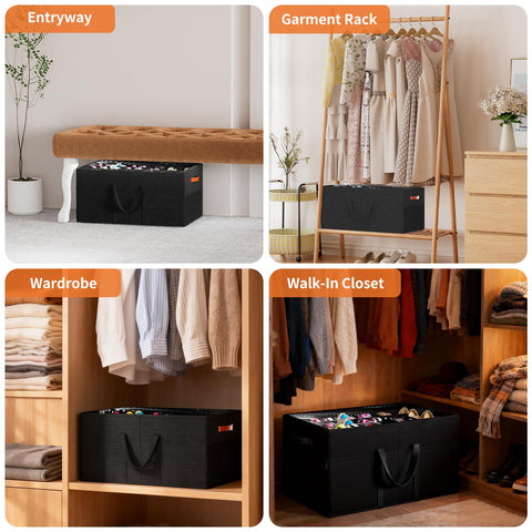 Aokeyee 2-pack shoe organizer is versatile for pants and sweaters storage.