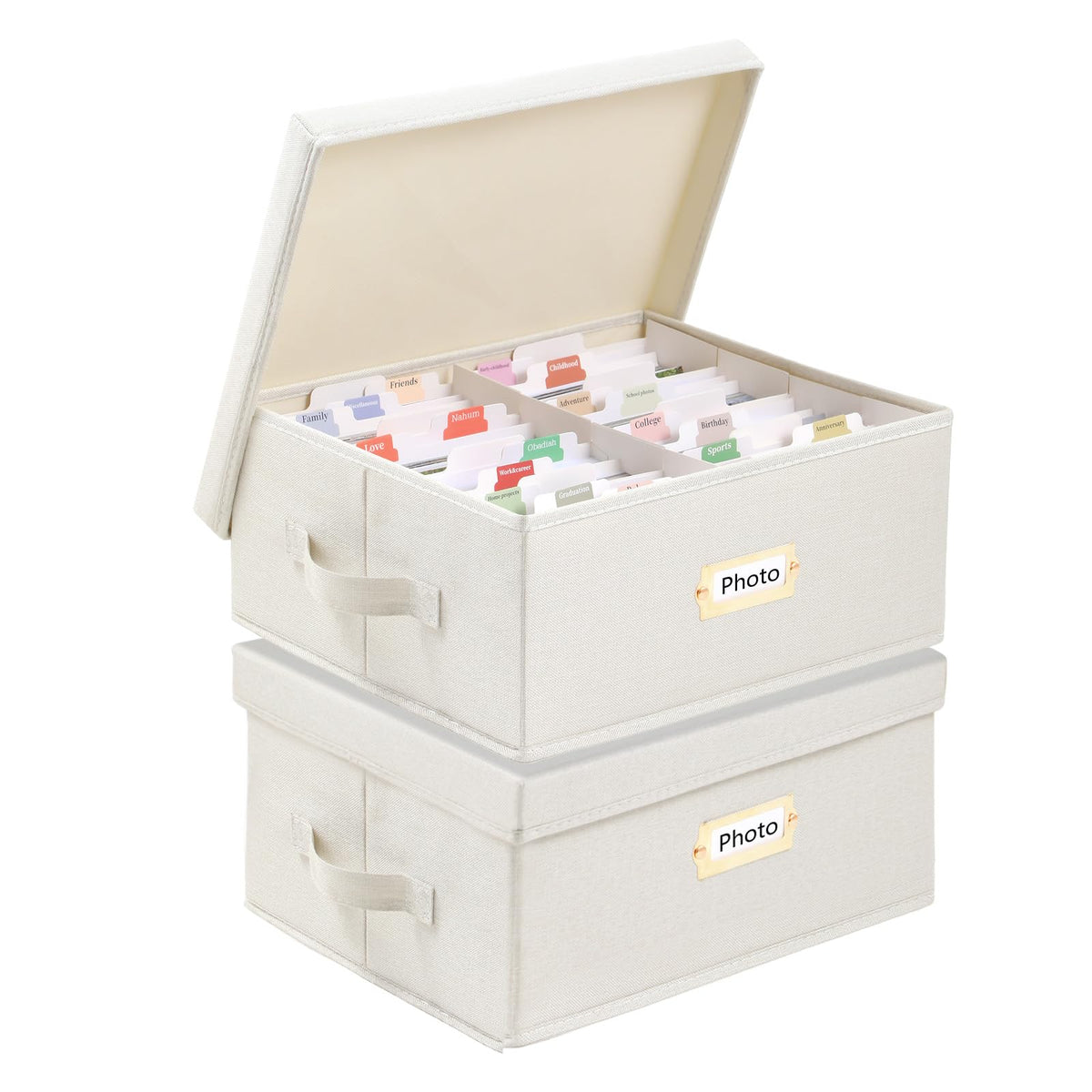Aokeyee 2pc box with lid on for stylish, protected photo display.