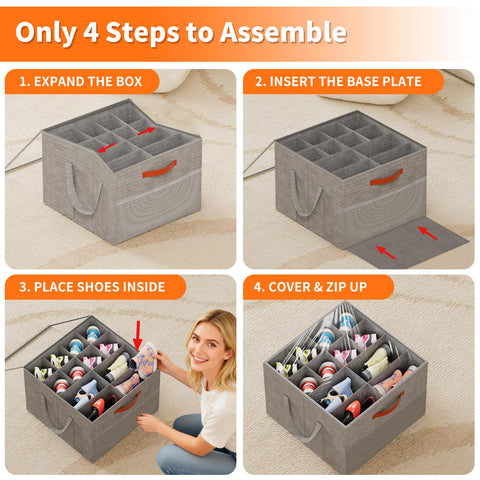 Aokeyee organizer with four reinforced handles for easy moving.