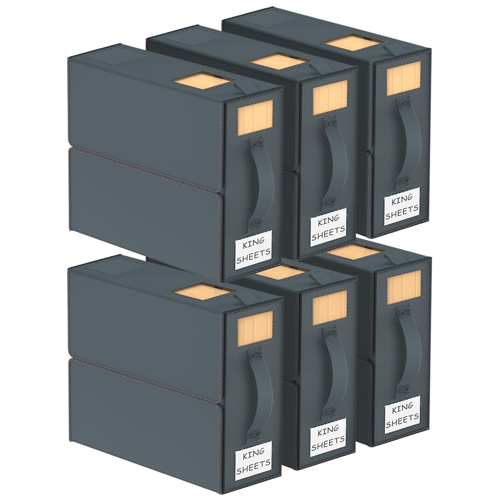 Aokeyee bed sheet organizers with front window for quick content view and easy selection.