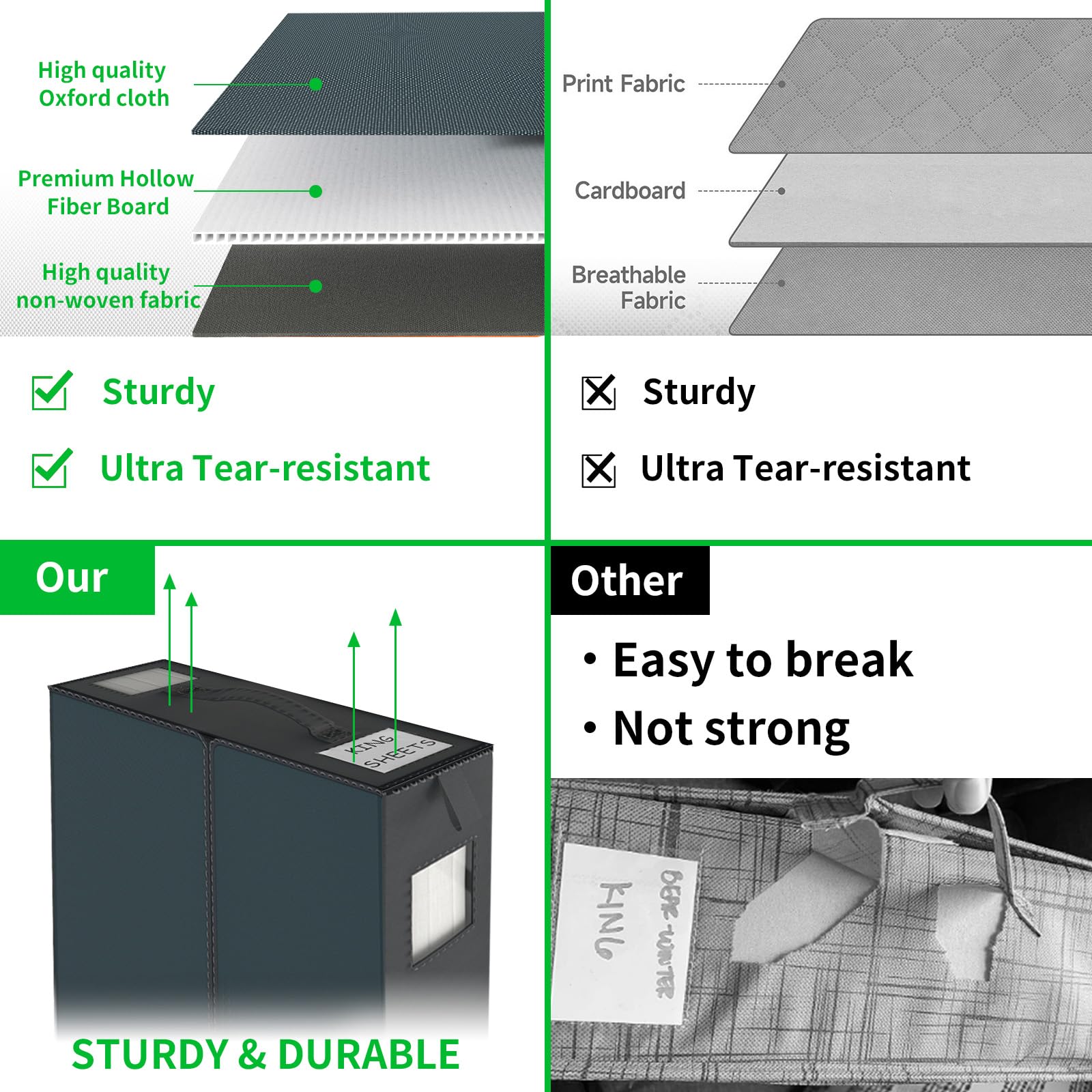 Aokeyee bed sheet organizer with removable label holder for instant identification.