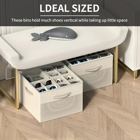 Aokeyee shoe storage with clear cover protects while allowing quick identification.