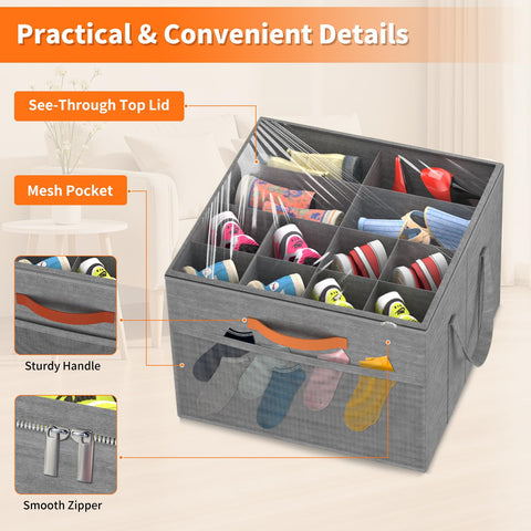 Aokeyee dustproof see-through lid protects shoes from dust.