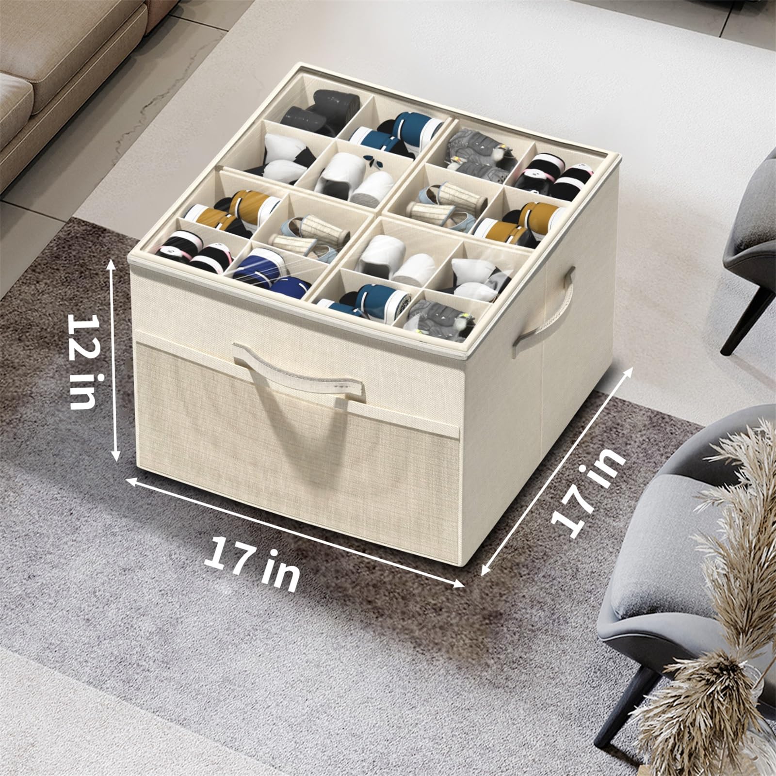 Aokeyee shoe organizer suitable for bedrooms, entryways, and storage spaces.