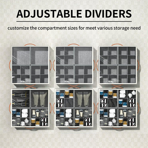 Aokeyee adjustable dividers customize compartments for different footwear sizes