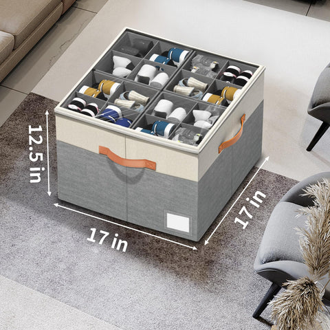 Aokeyee shoe organizer keeps boots and sandals neatly organized and dust-free