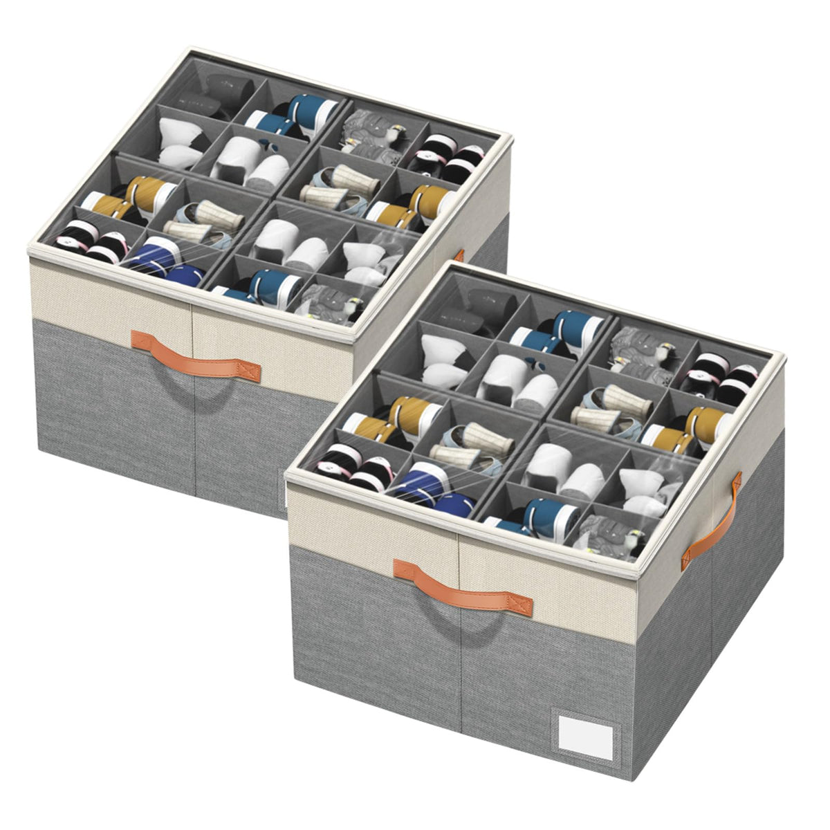 Aokeyee shoe organizer in closet with foldable duo for space-saving storage