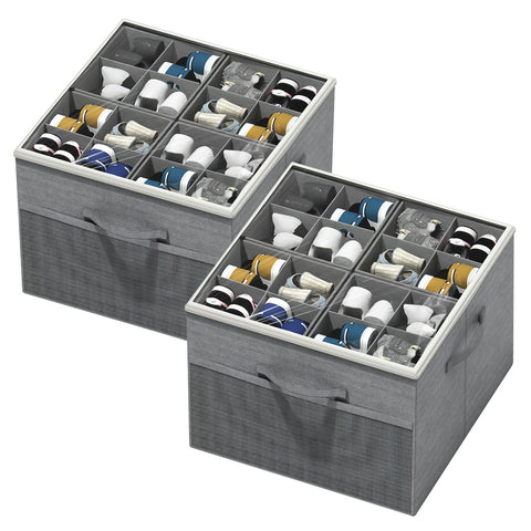 Aokeyee shoe organizer in closet with foldable, space-saving design.