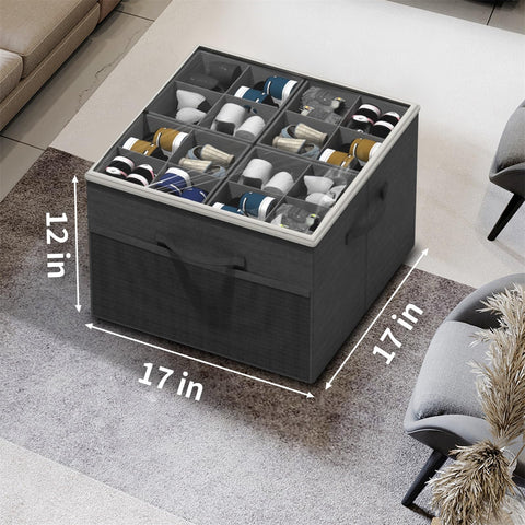 Aokeyee organizer measures 17x17x12.5 inches for versatile placement.