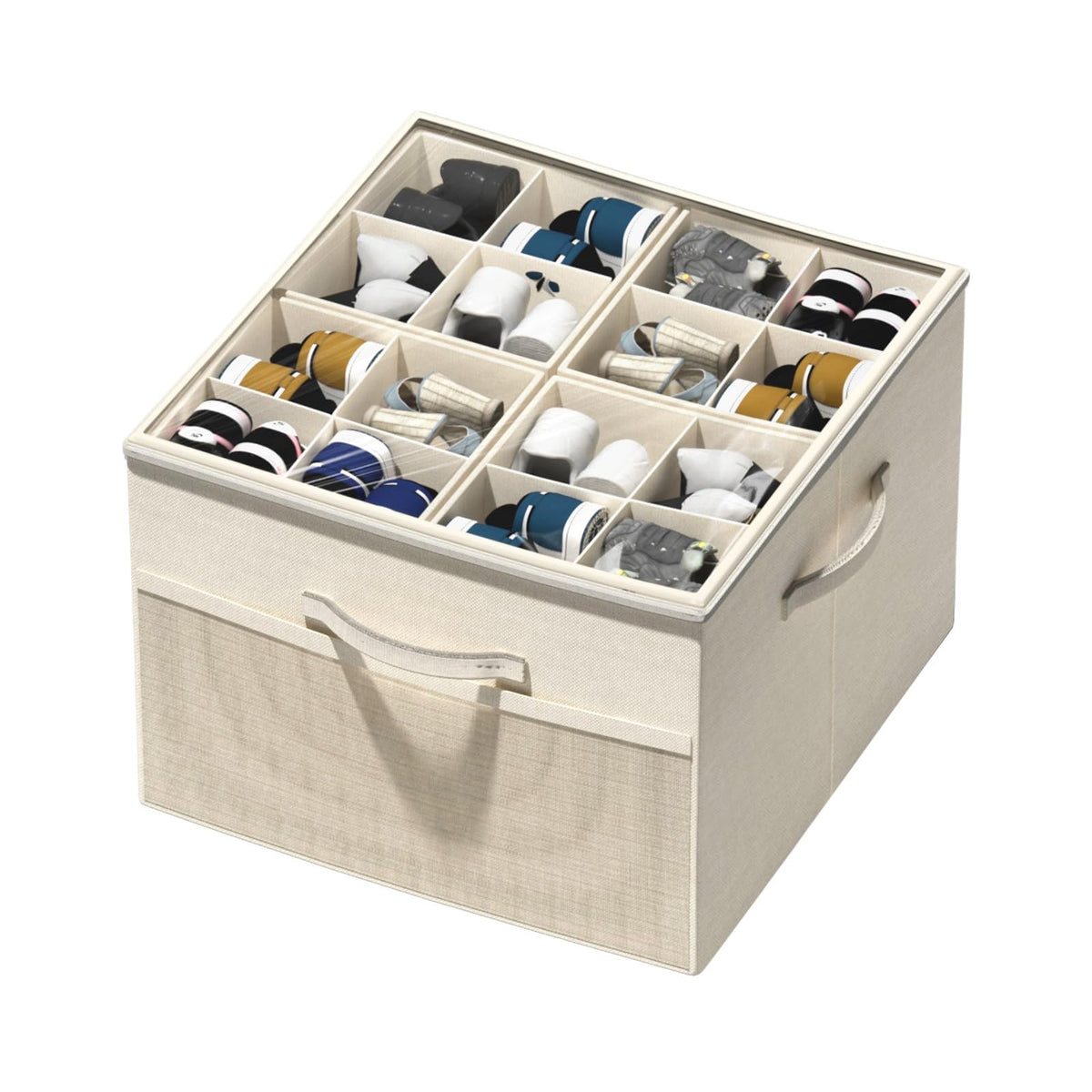 Aokeyee shoe organizer with foldable cover keeps shoes dust-free and accessible