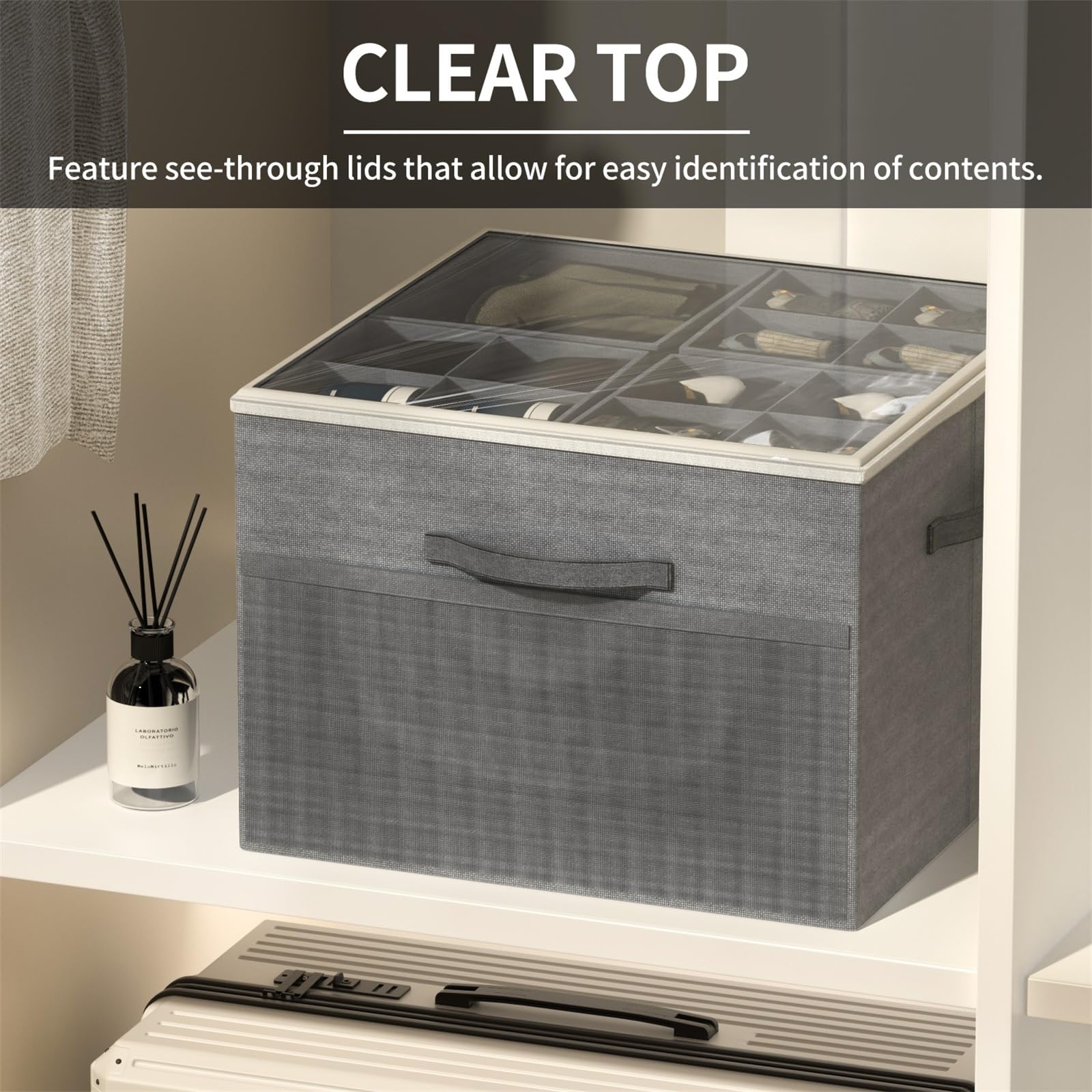 Aokeyee box with clear cover keeps shoes visible and dust-free.