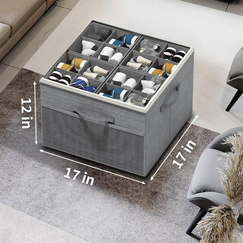 Aokeyee storage basket measures 17l x 17w x 12.5h inches.