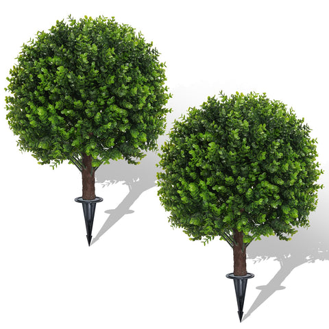 AOKIIE boxwood topiary ball with ground spike for easy outdoor installation