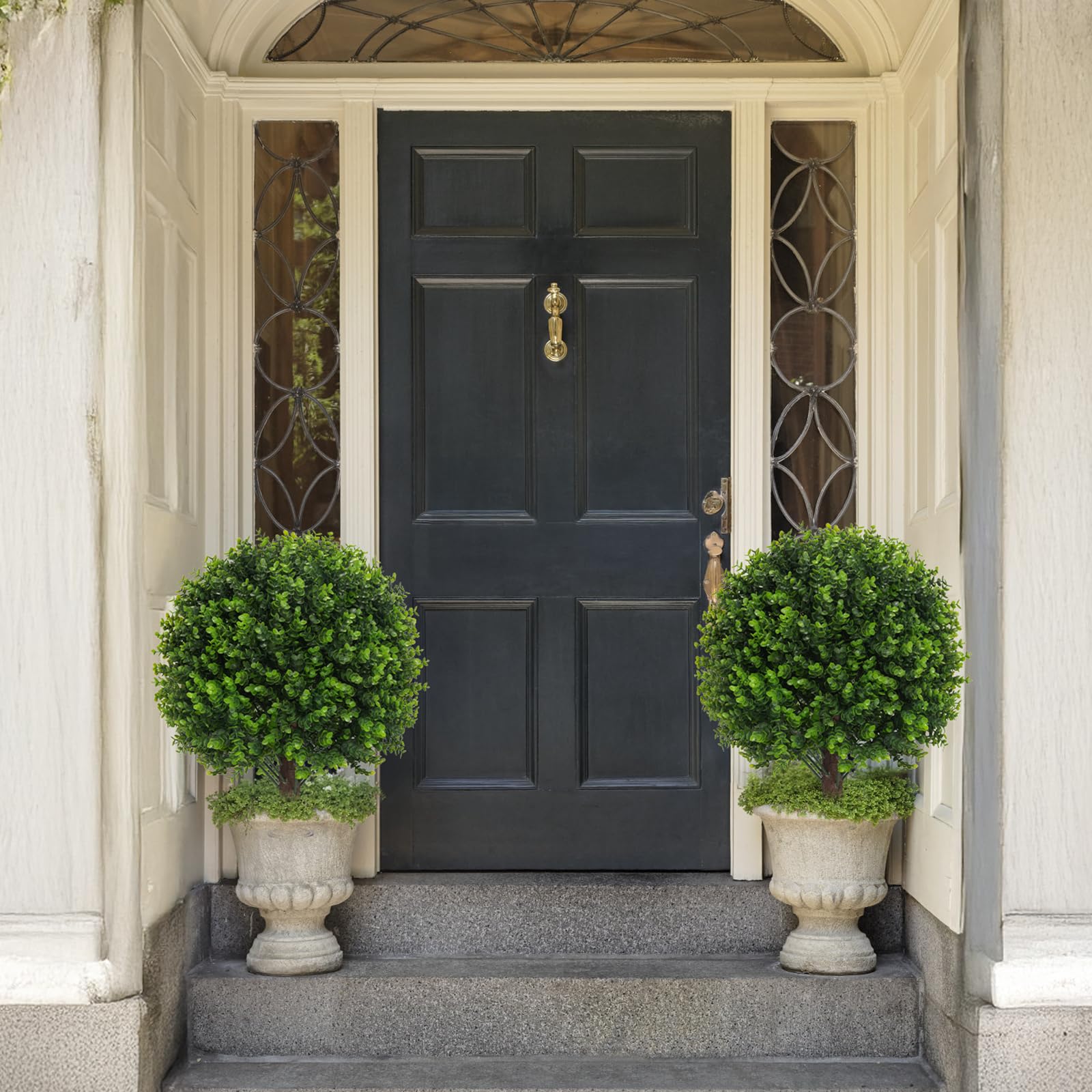 AOKIIE boxwood topiary highlighting UV-resistant material for outdoor durability