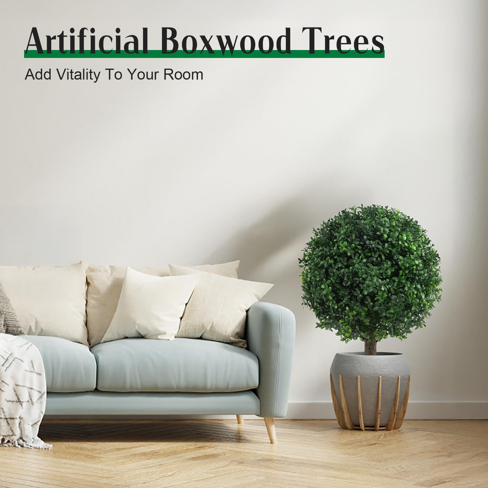 AOKIIE easy-install topiary with ground spike for quick setup.