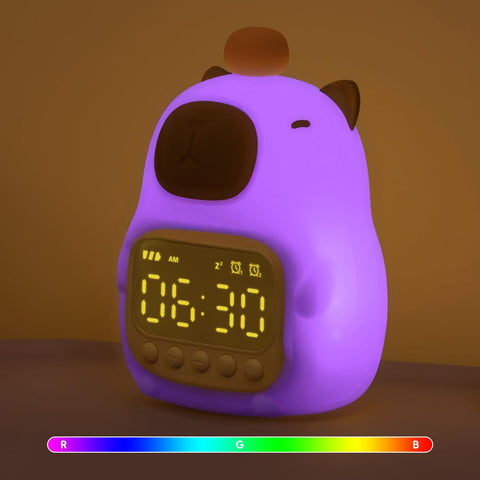 Aokpsrt Capybara alarm clock night light offers gentle bedtime illumination