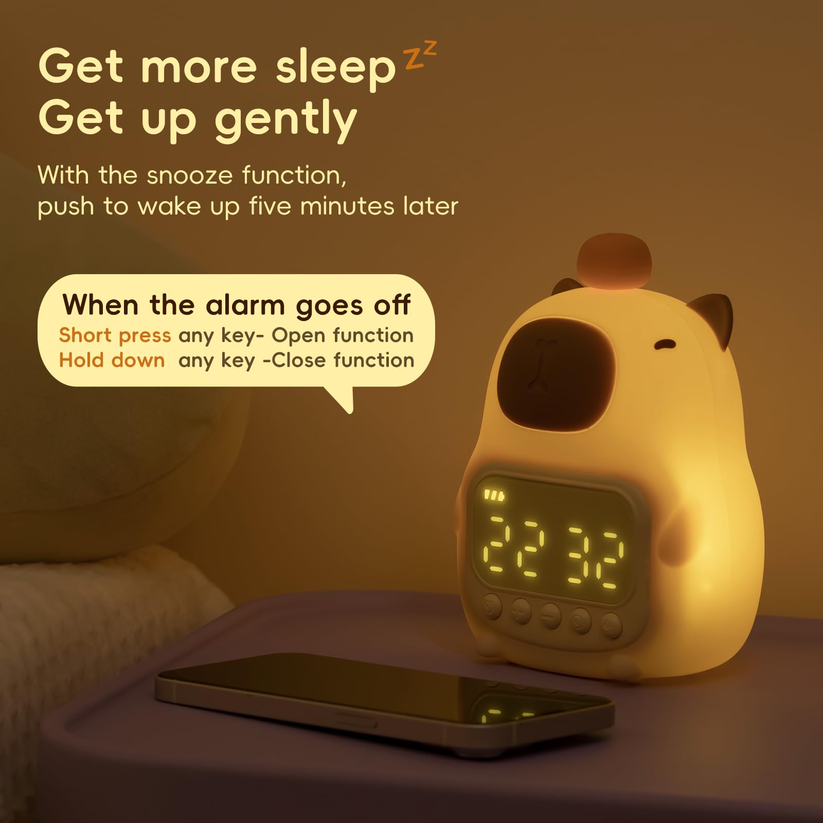 Aokpsrt Capybara bedside lamp creates a cozy night setup