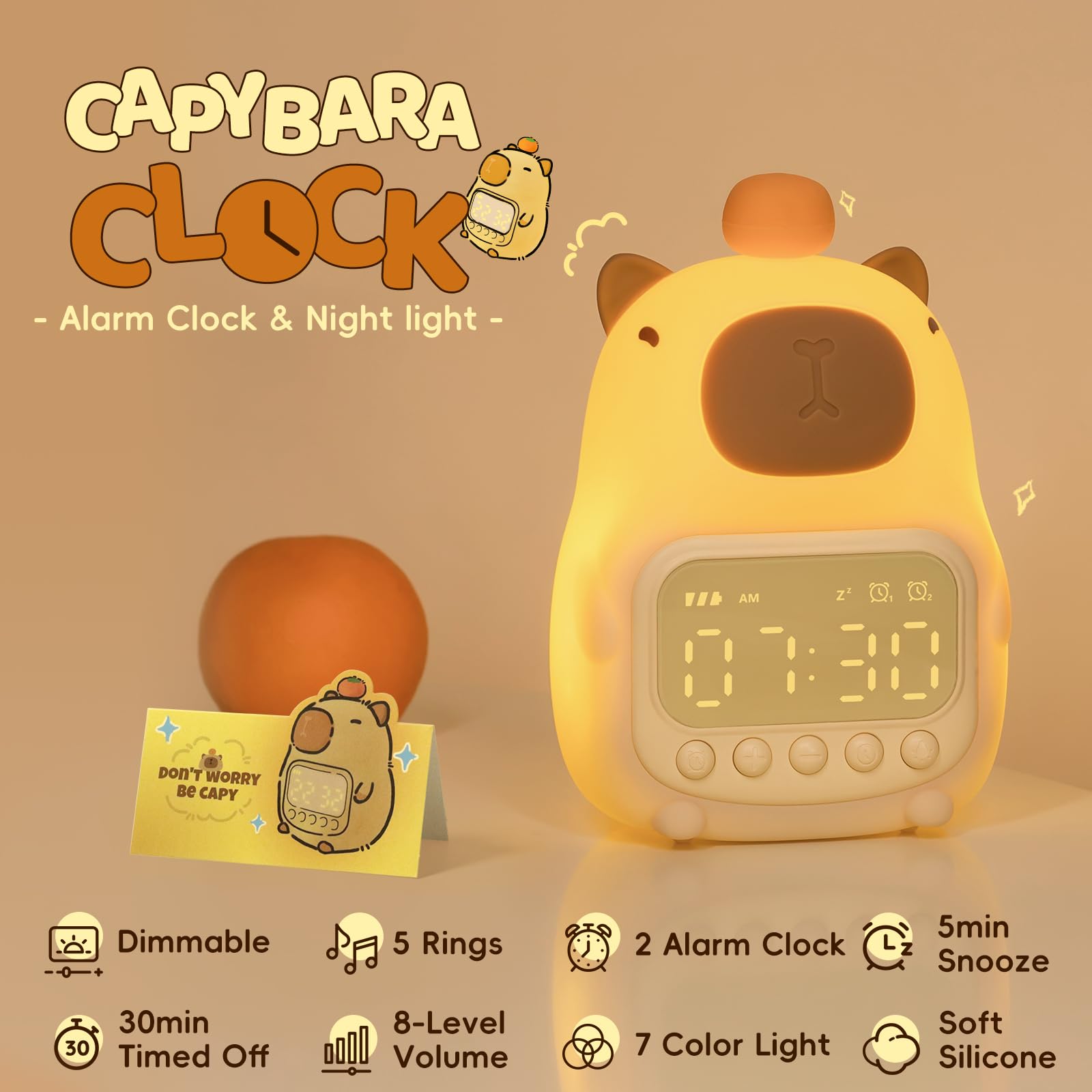 Aokpsrt Capybara digital clock display helps organize morning routines