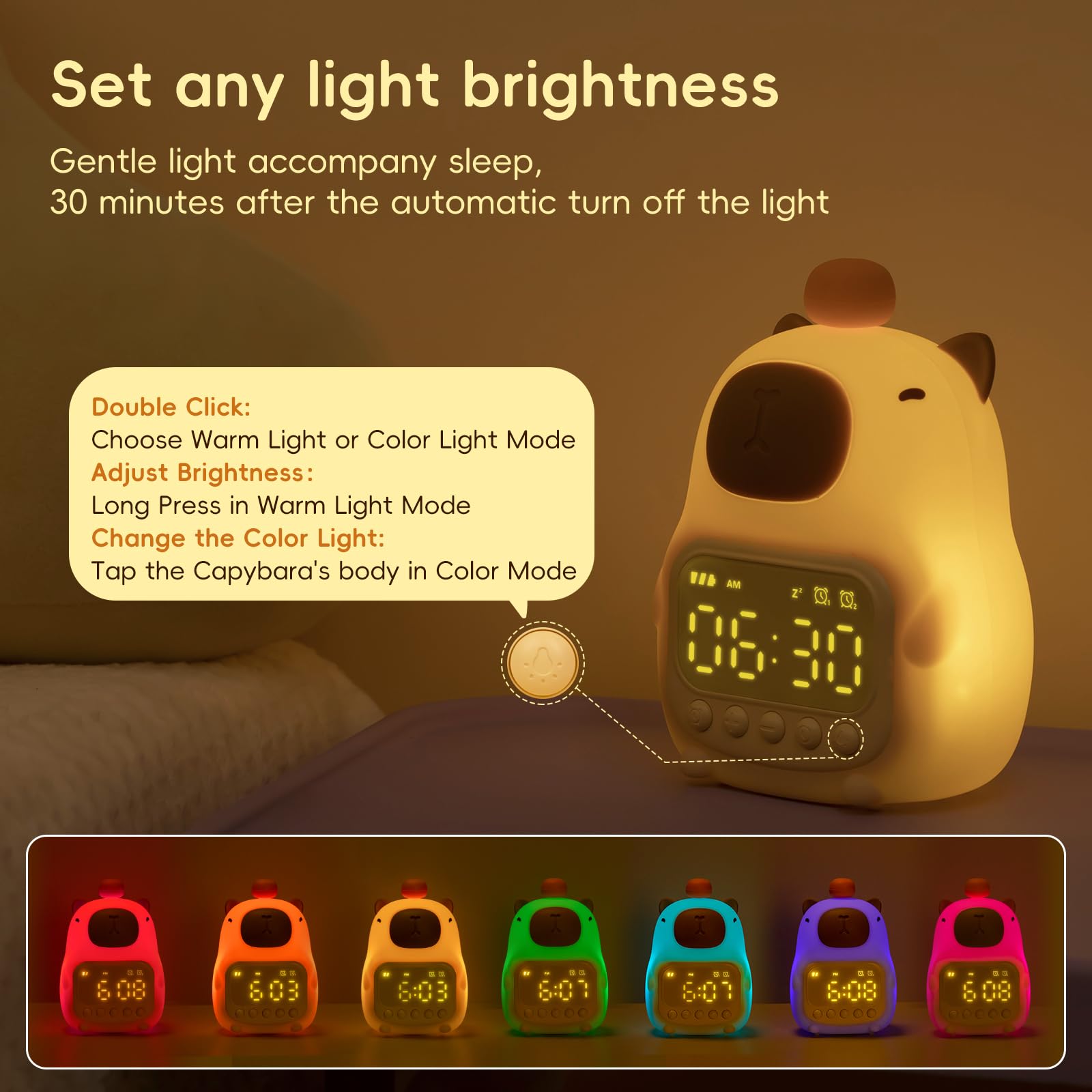 Aokpsrt Capybara snooze function adds extra restful minutes