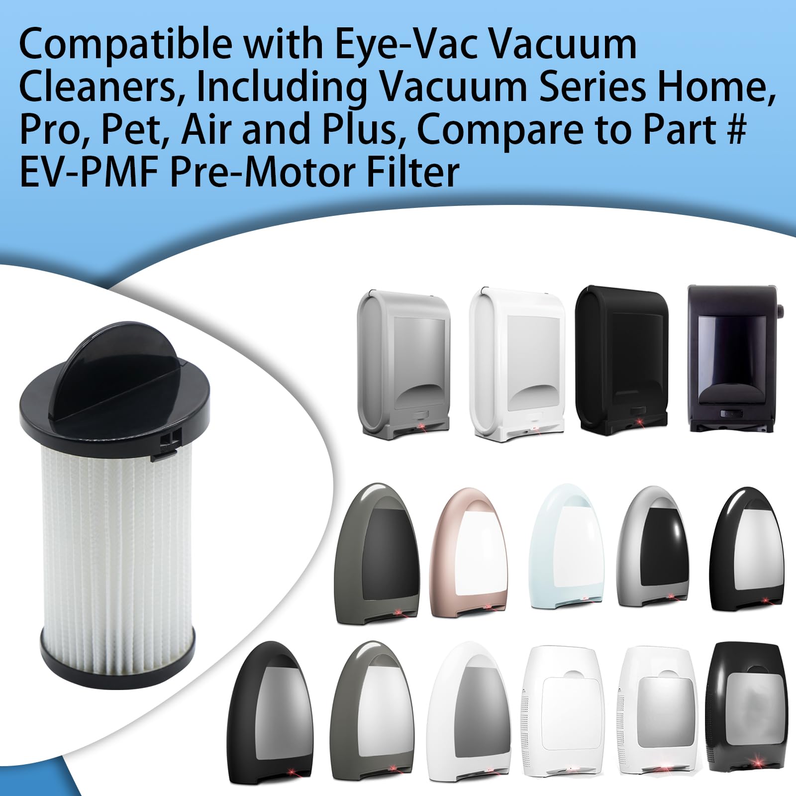 Aolleteau HEPA pre motor filter Eye-Vac Pro boosts suction efficiency and maintenance