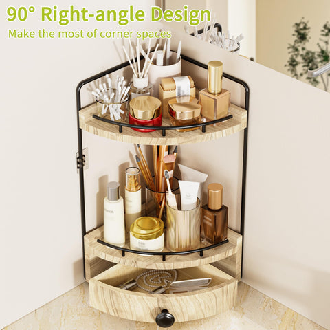 Aollewoiti countertop organizer shown on vanity or kitchen counter for versatile use.