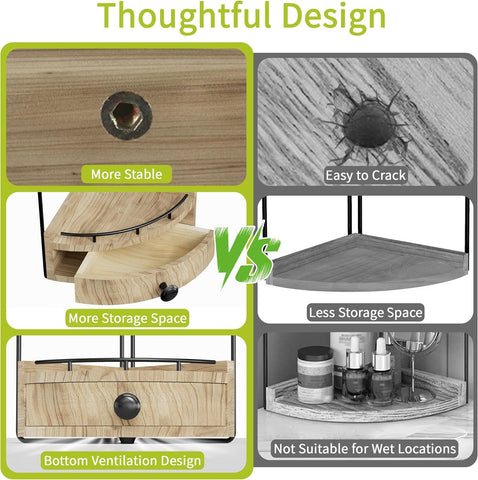 Aollewoiti bathroom counter setup demonstrates organized, accessible storage.