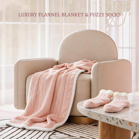 Aollewoiti get well basket plush flannel blanket for cozy warmth