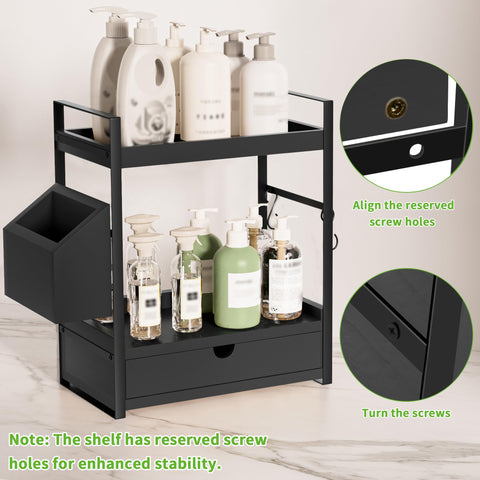 Aollewoiti moisture-resistant vanity shelf protects items in humid bathrooms