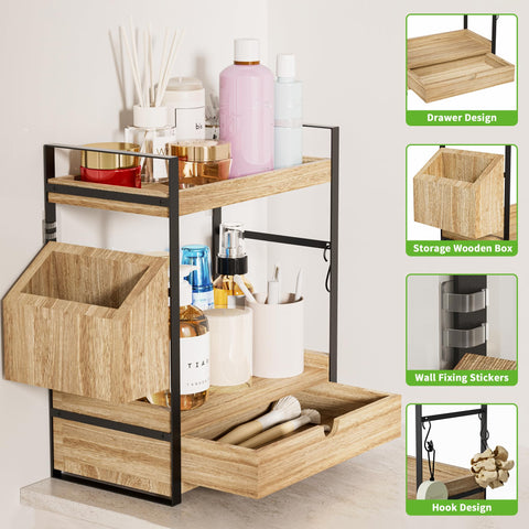 Aollewoiti moisture-resistant wood-metal construction withstands damp bathroom environments.