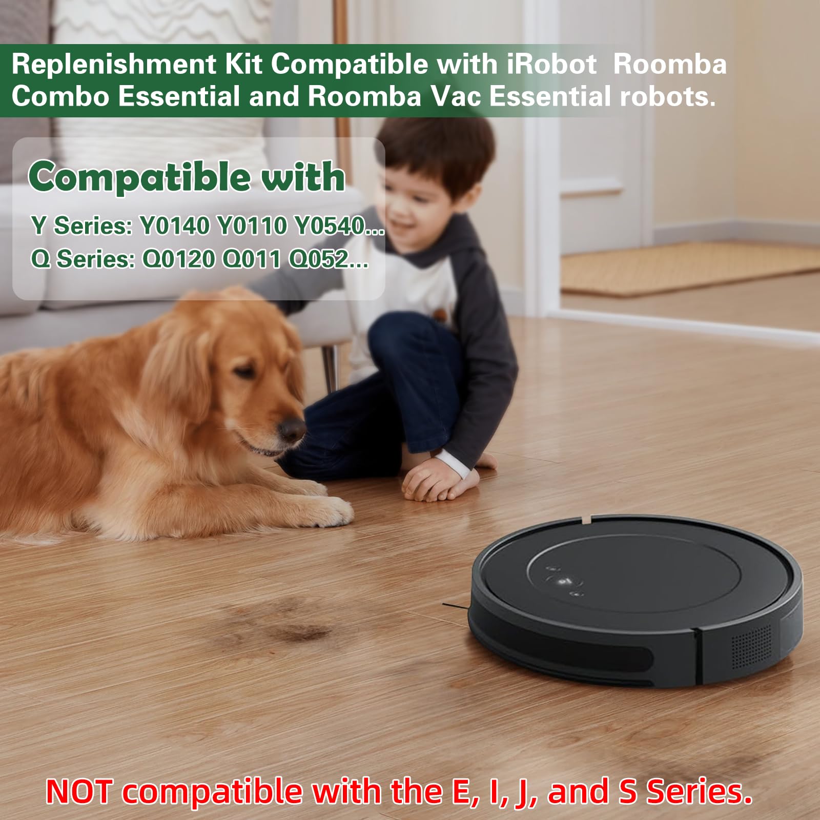 Aomiduo Roomba HEPA filter pack traps fine particles for cleaner air.