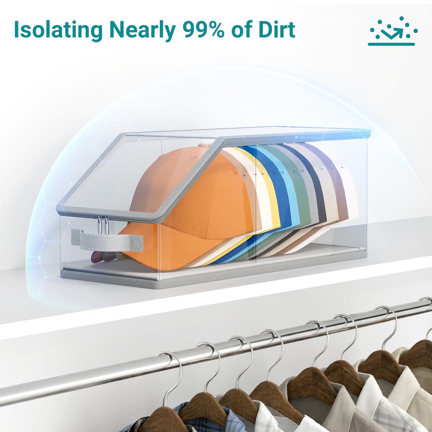 AOODA clear display boxes fit on top shelves or in trunks.