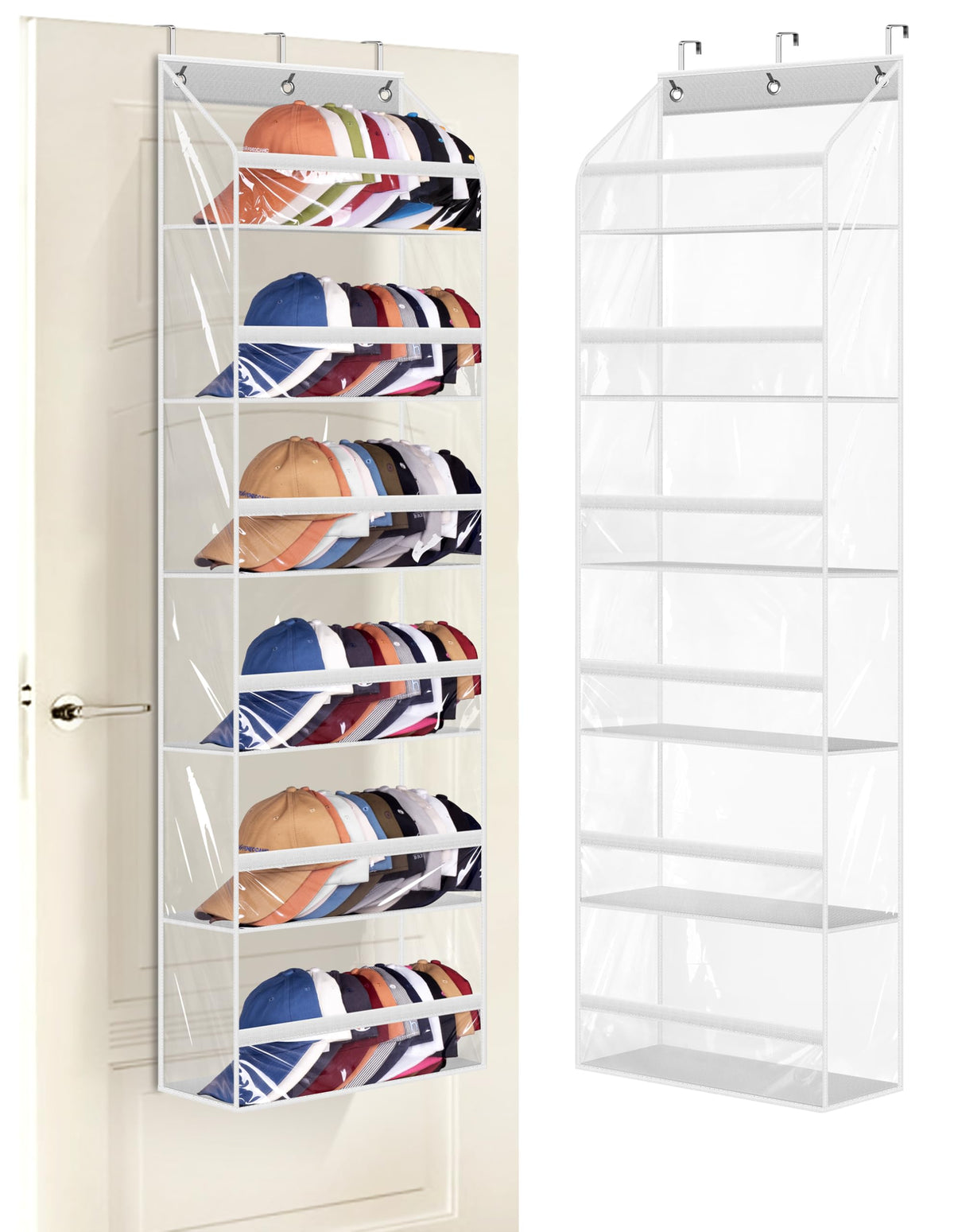 AOODA clear door hat rack displays up to 72 caps with easy visibility