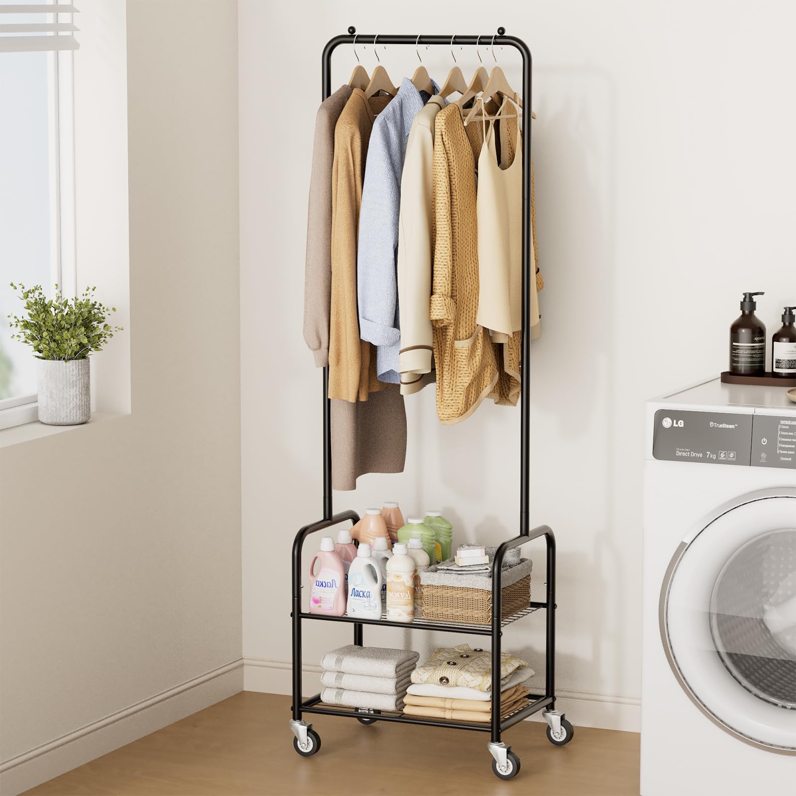 AOODA compact space-saving rack fits in corners and small rooms