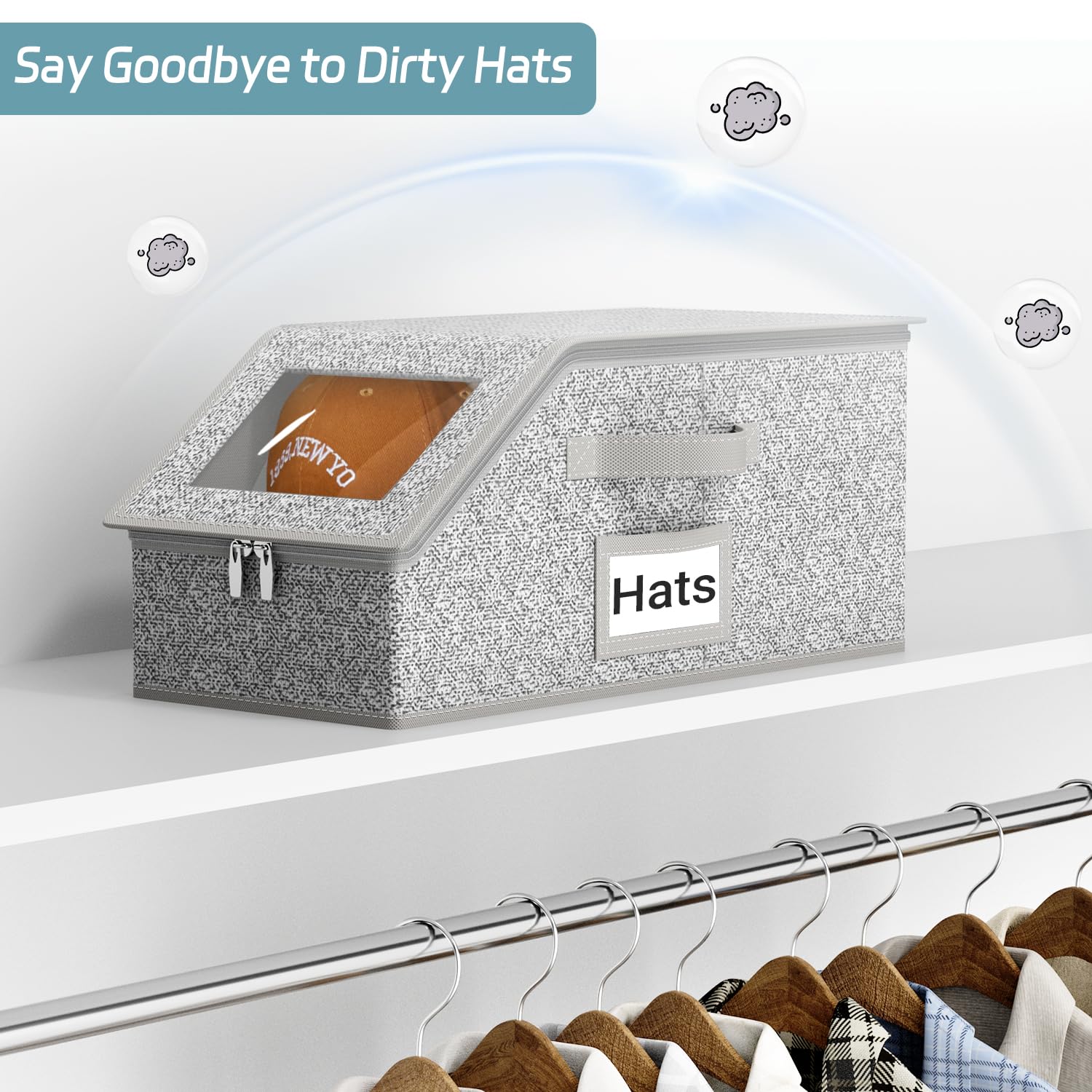 AOODA hat container features side name card window for quick identification