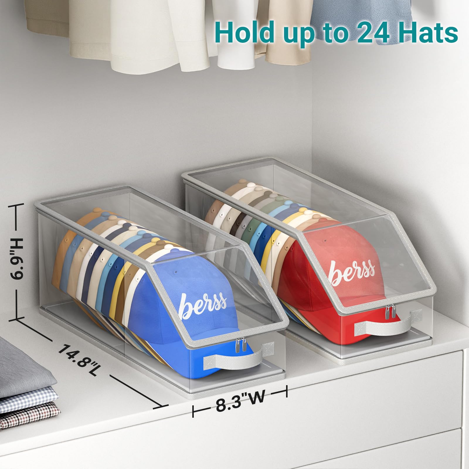 AOODA hat organizer with panoramic visibility for quick selection.