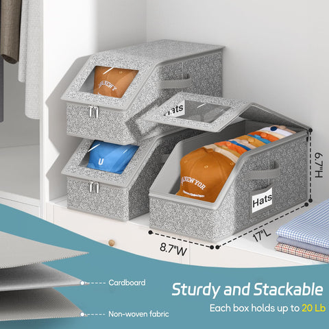 AOODA hat storage box with cardboard base for stable stacking.