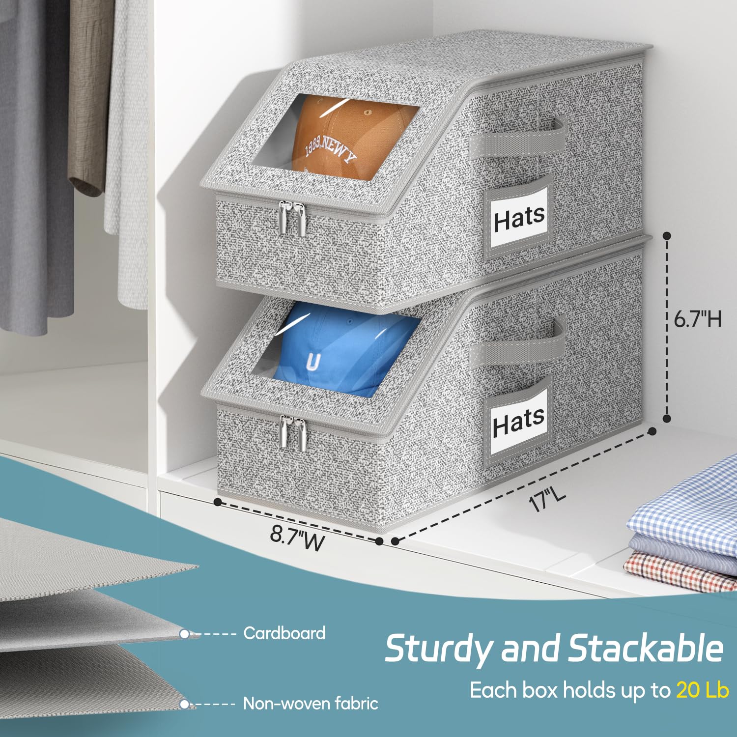 AOODA hat storage with two way zipper enables easy access to caps