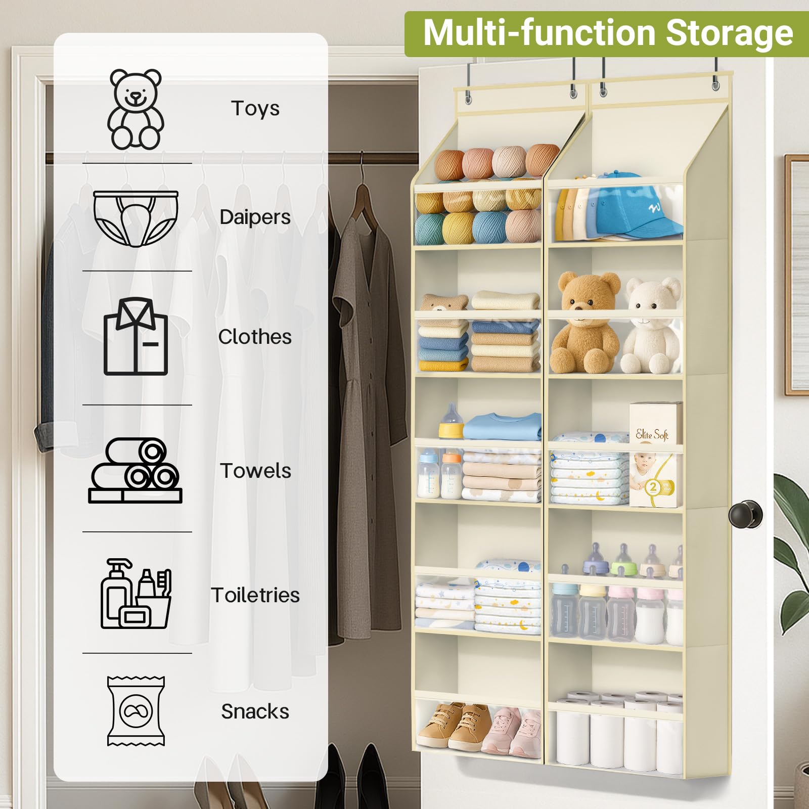 AOODA multipurpose storage for nursery, bathroom, pantry, or closet.